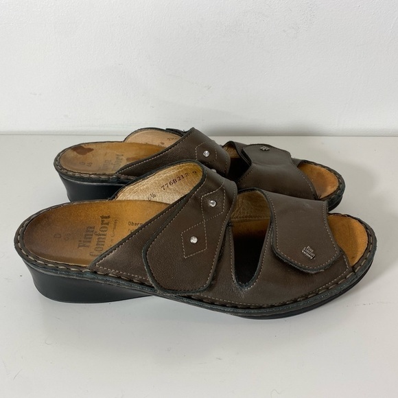 Finn comfort Sandals Womens size 9 US (6.5 UK) Brown Leather Made in Germany - Picture 1 of 12